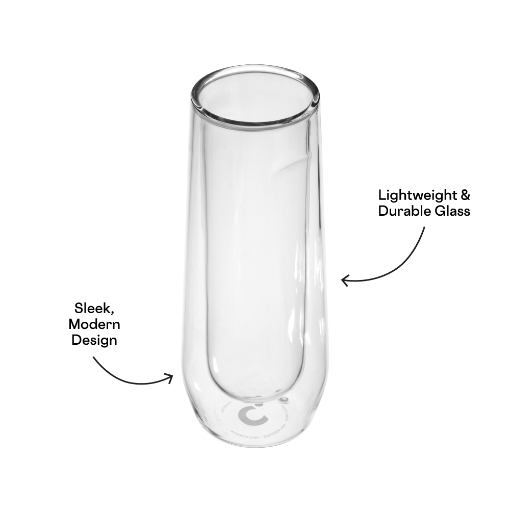 Stemless Flute Glass Set (2) - Smooth Choice T2