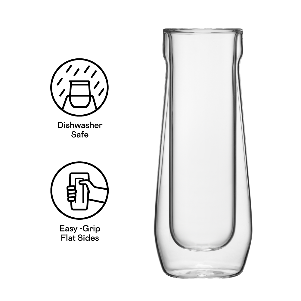 Stemless Flute Glass Set (2) - Smooth Choice T2