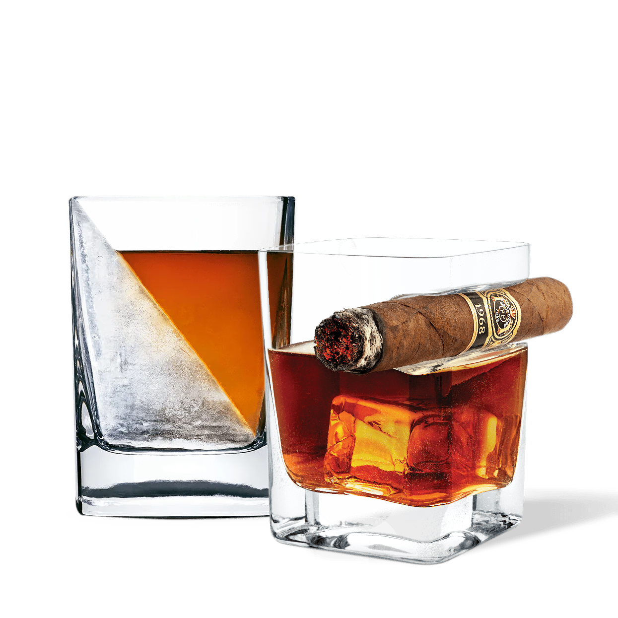 Whiskey Wedge + Cigar Glass Bundle - Clean Whiskey I3
